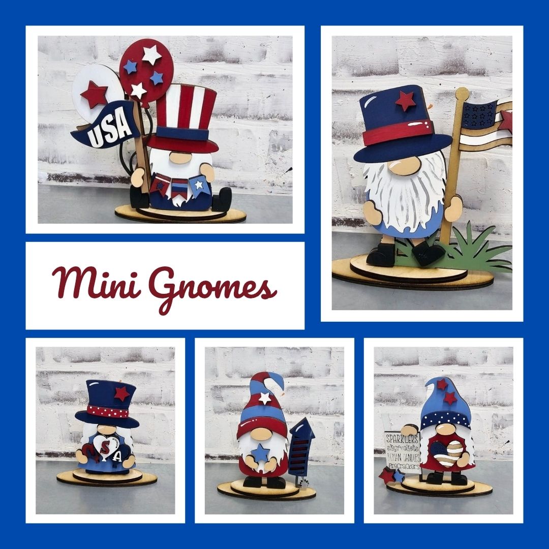 SET OF 5 PATRIOTIC MINI GNOMES