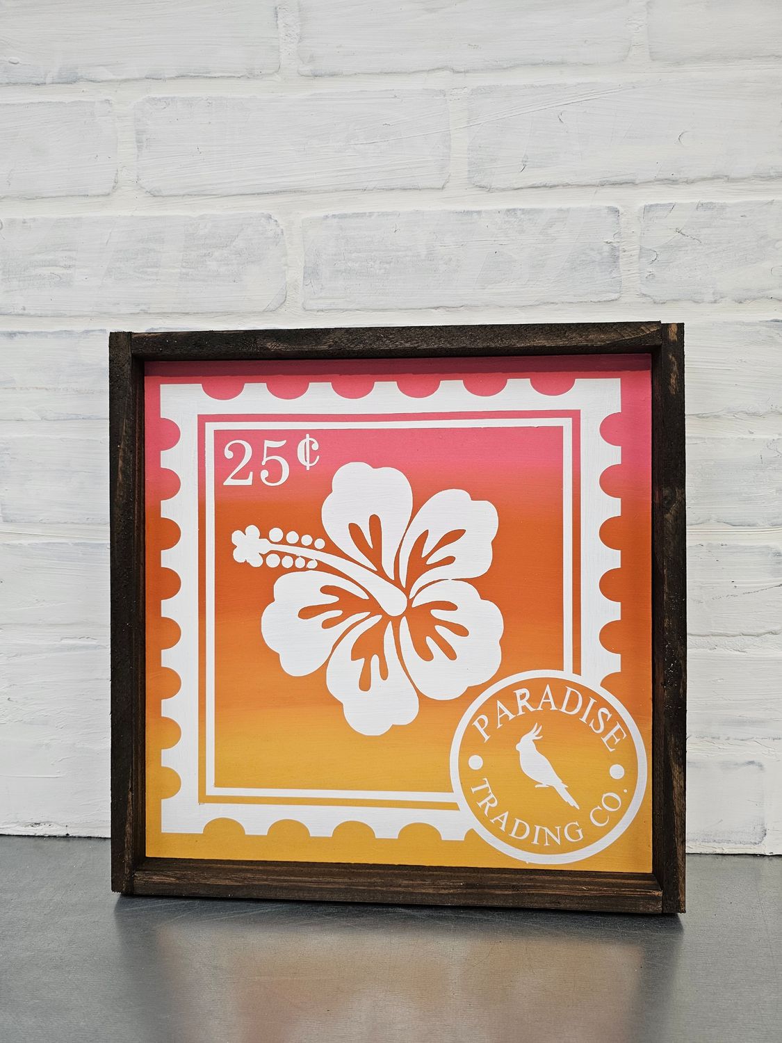 HIBISCUS STAMP SIGN (12 x 12&quot;)
