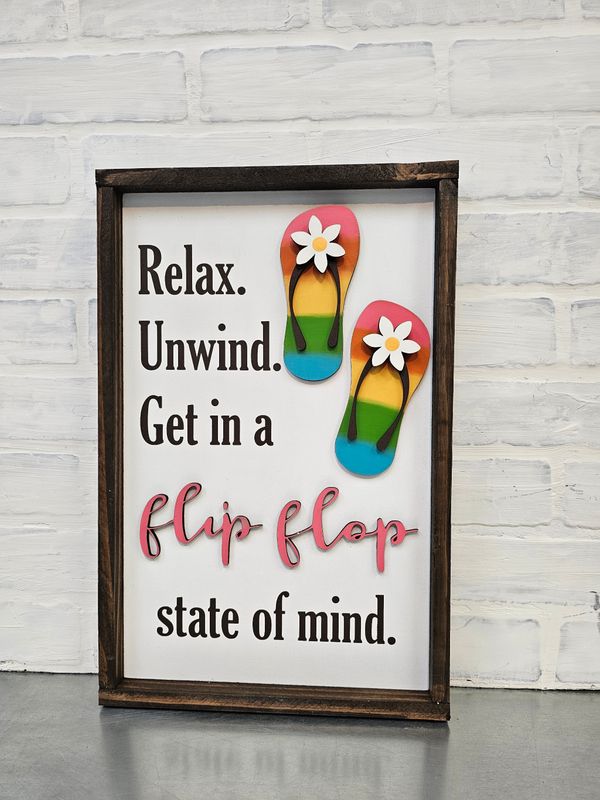 FLIP FLOP STATE OF MIND (10 X 16&quot;)*