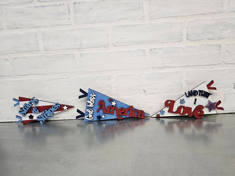 CHANGEABLE PENNANT STANDS-PATRIOTIC SET ( NO STANDS)