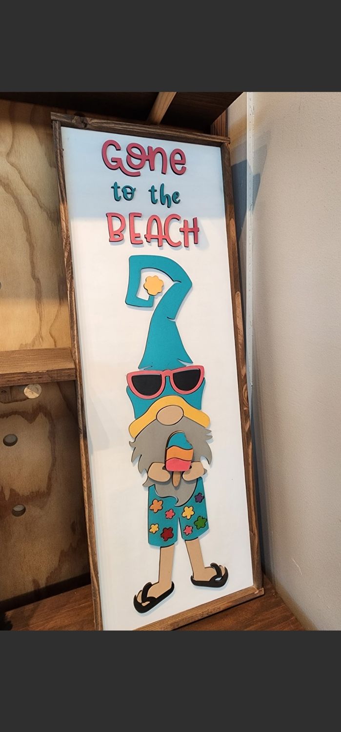 TALL BEACH GNOME SIGN (12 X 36&quot;)-P