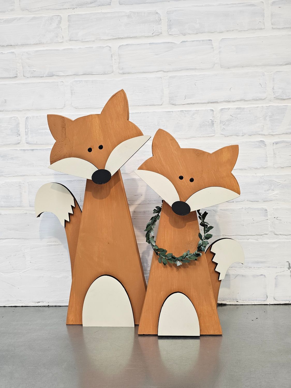 STANDING FOXES  (16.5 &amp; 14&quot; TALL)