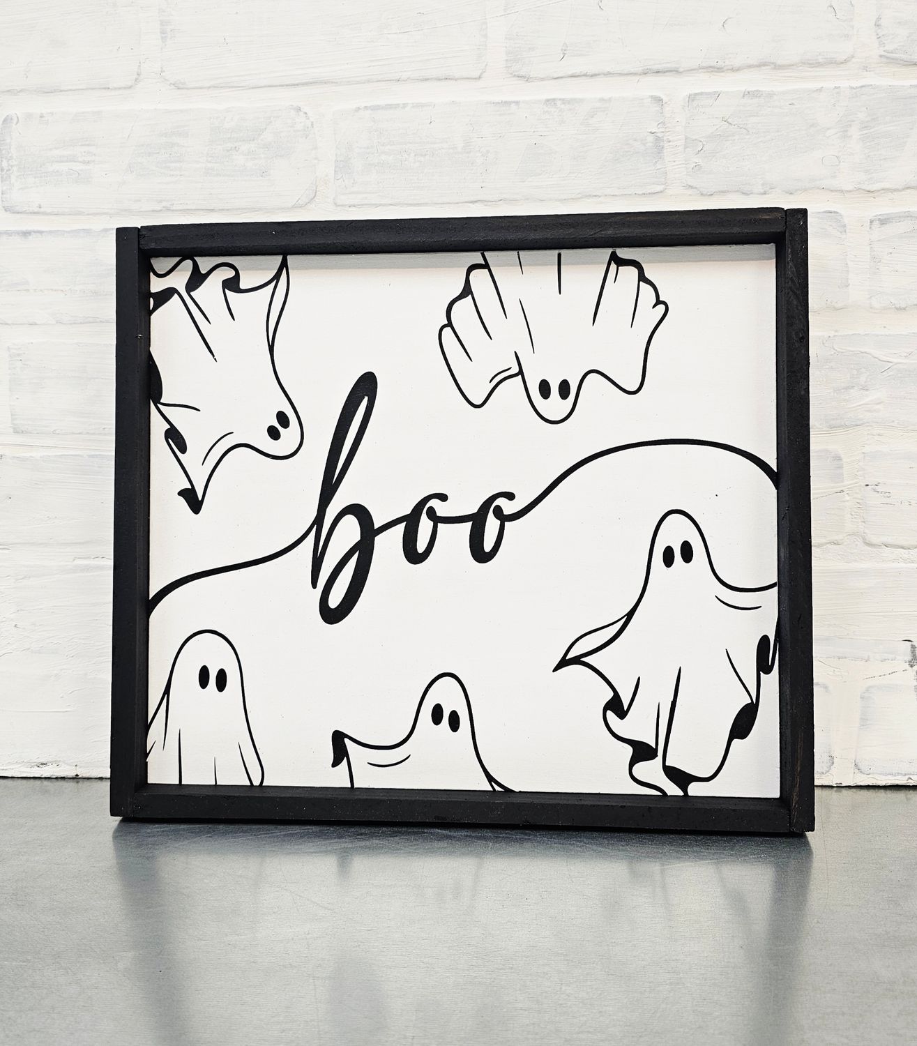 BOO FLYING GHOSTS SIGN ( 12 X 14 -L)