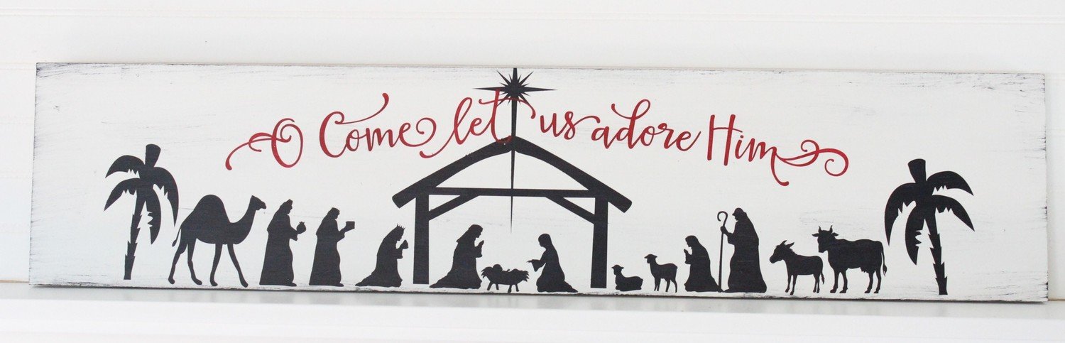 NATIVITY SCENE SIGN ( 10 X 36&quot;)-L*