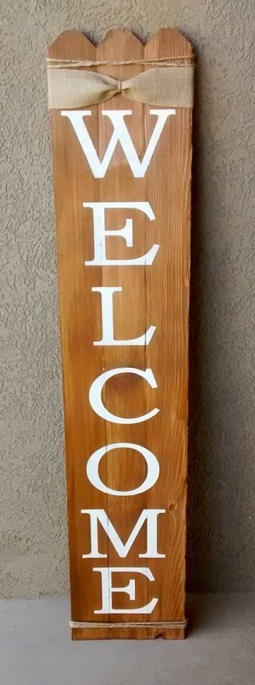 WELCOME FENCE POST SIGN-**