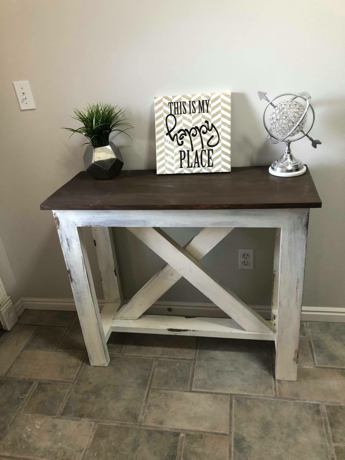NARROW FARMHOUSE ENTRY TABLE