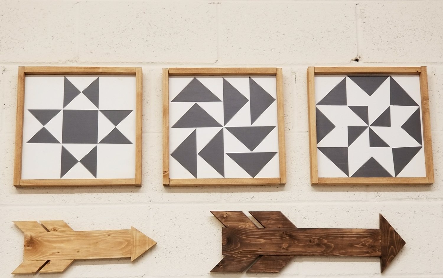 SET OF 3 BARN QUILTS (3@12 x 12&quot;)-*