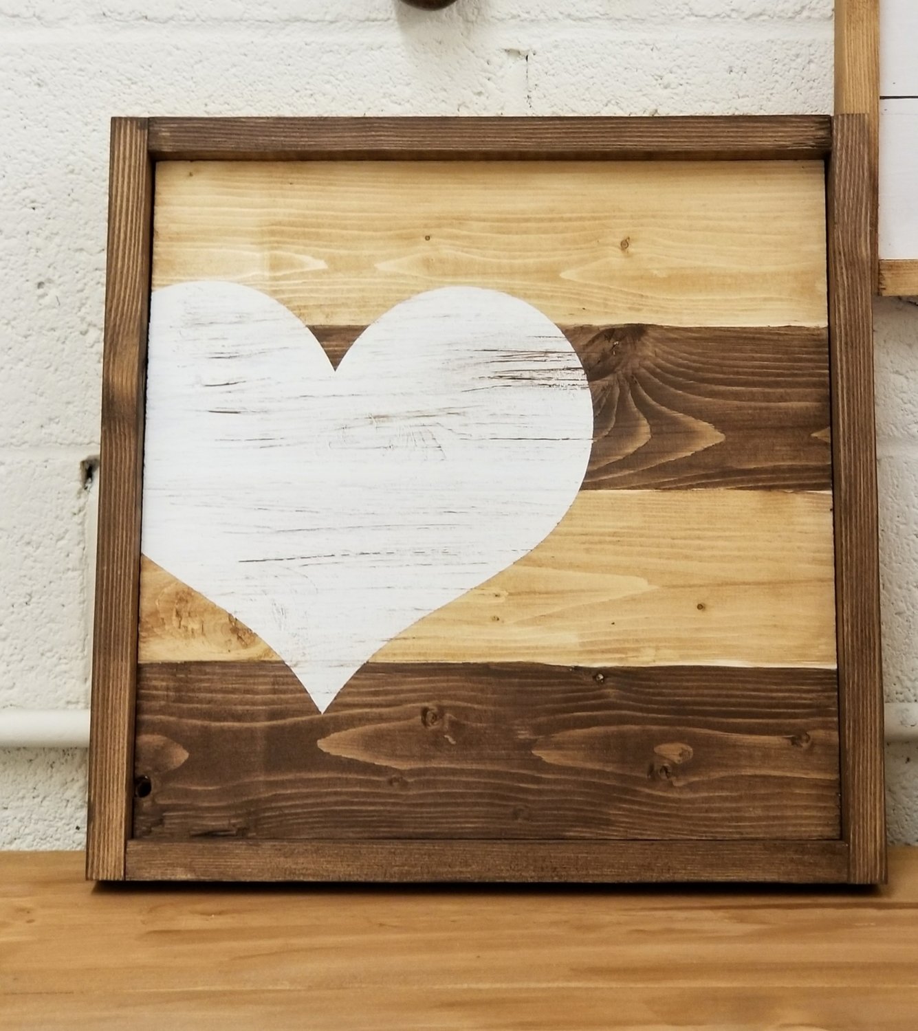 PALLET WOOD FRAMED HEART (12 x 12&quot;)-*