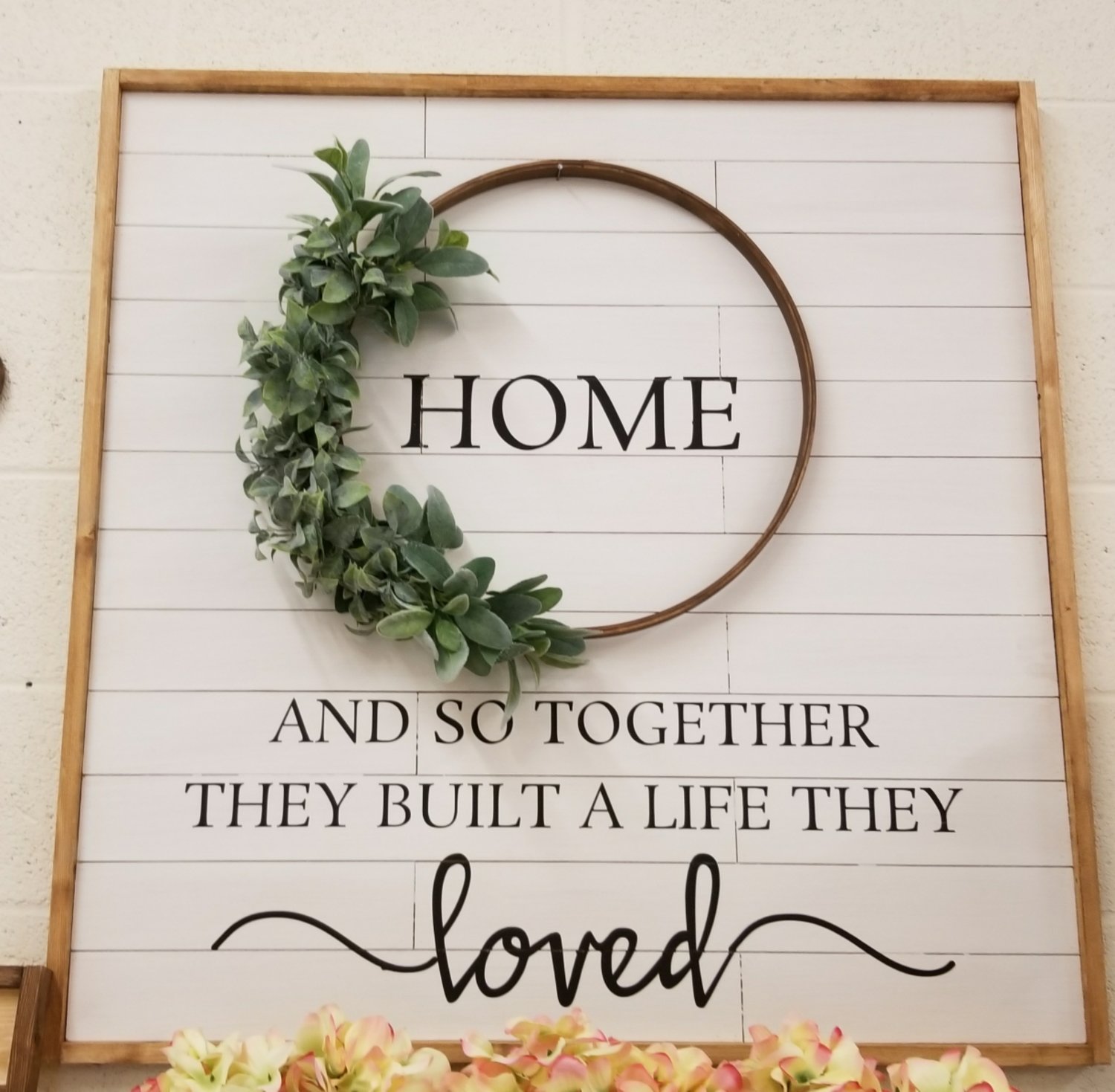 LARGE SHIPLAP HOOP WREATH SIGN ( 36 x 36&quot;)-**