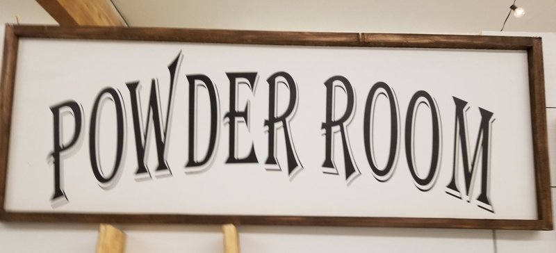 POWDER ROOM SIGN (6 x 30&quot;)-L