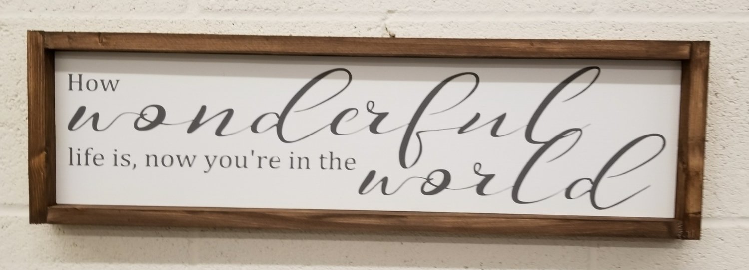 HOW WONDERFUL LIFE IS SIGN ( 6 x 24&quot;)-L