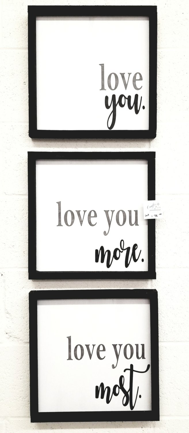 LOVE YOU SET OF 3 (12 x 12&quot; EA.)-*