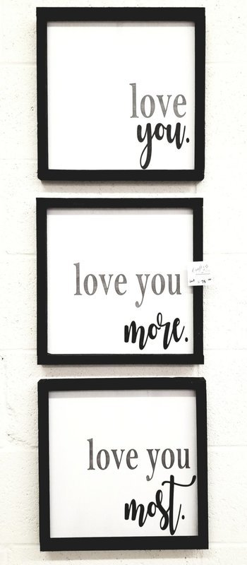 LOVE YOU SET OF 3 (12 x 12&quot; EA.)-*