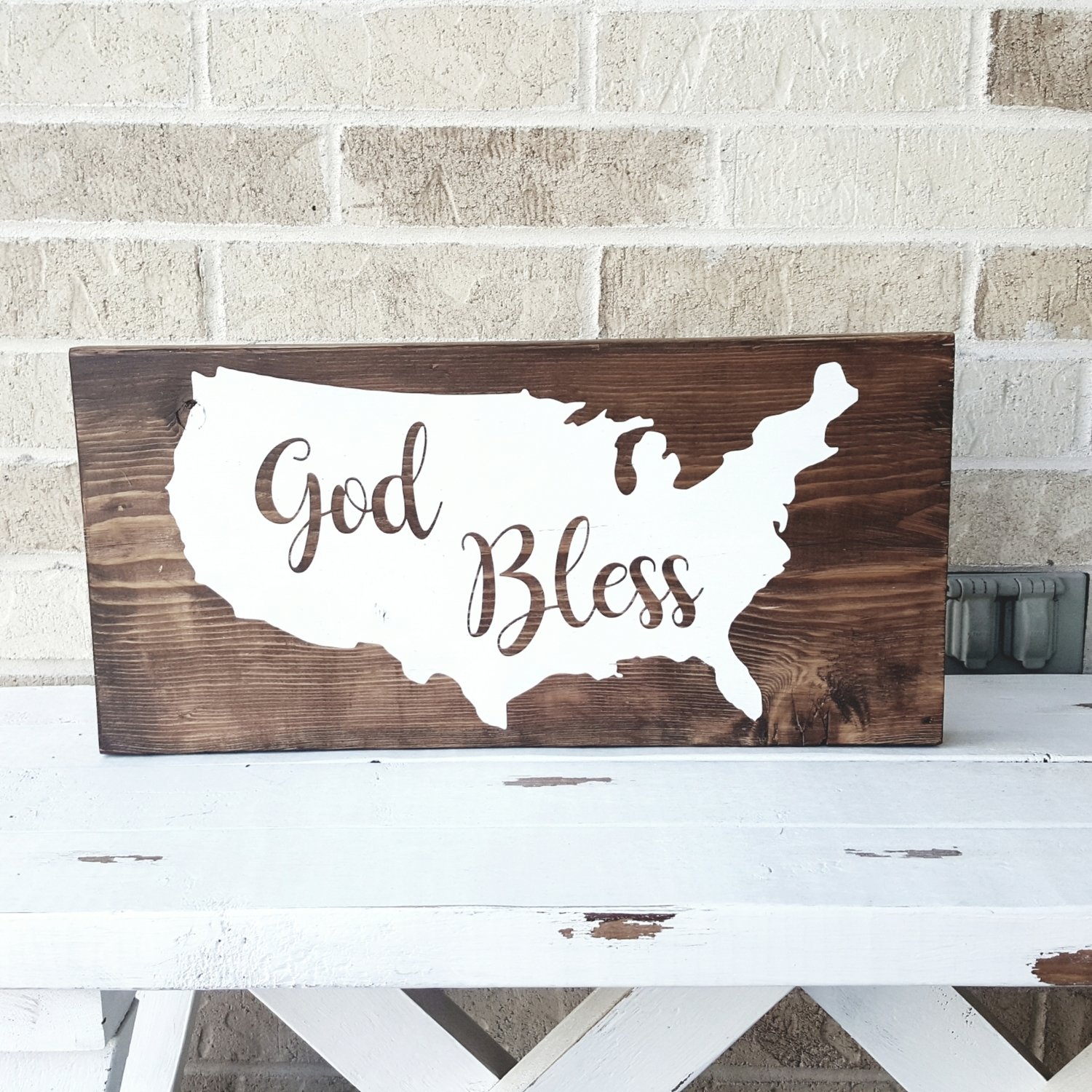 GOD BLESS AMERICA BLOCK (9 x 17)-L*