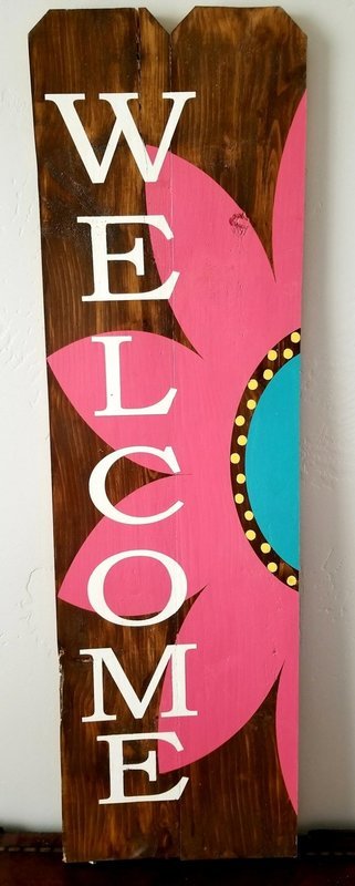 FLOWER WELCOME POST (36&quot;)-P*