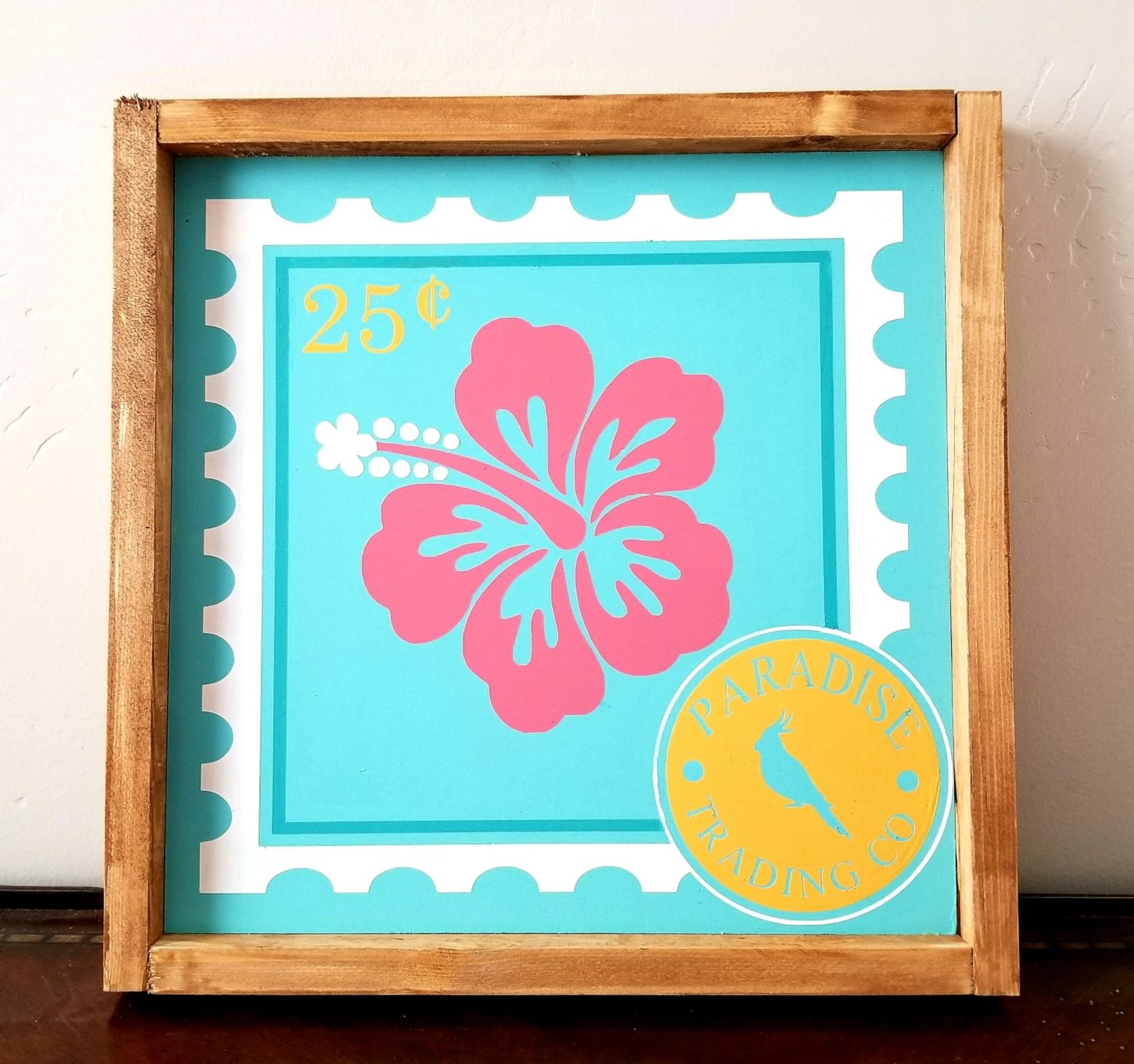 HIBISCUS STAMP SIGN (12 x 12&quot;)
