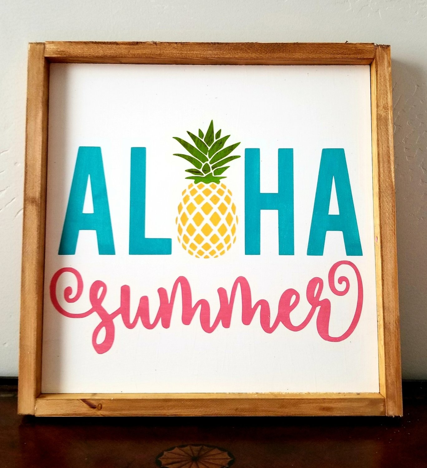 ALOHA SUMMER SIGN ( 14 x 14 ")
