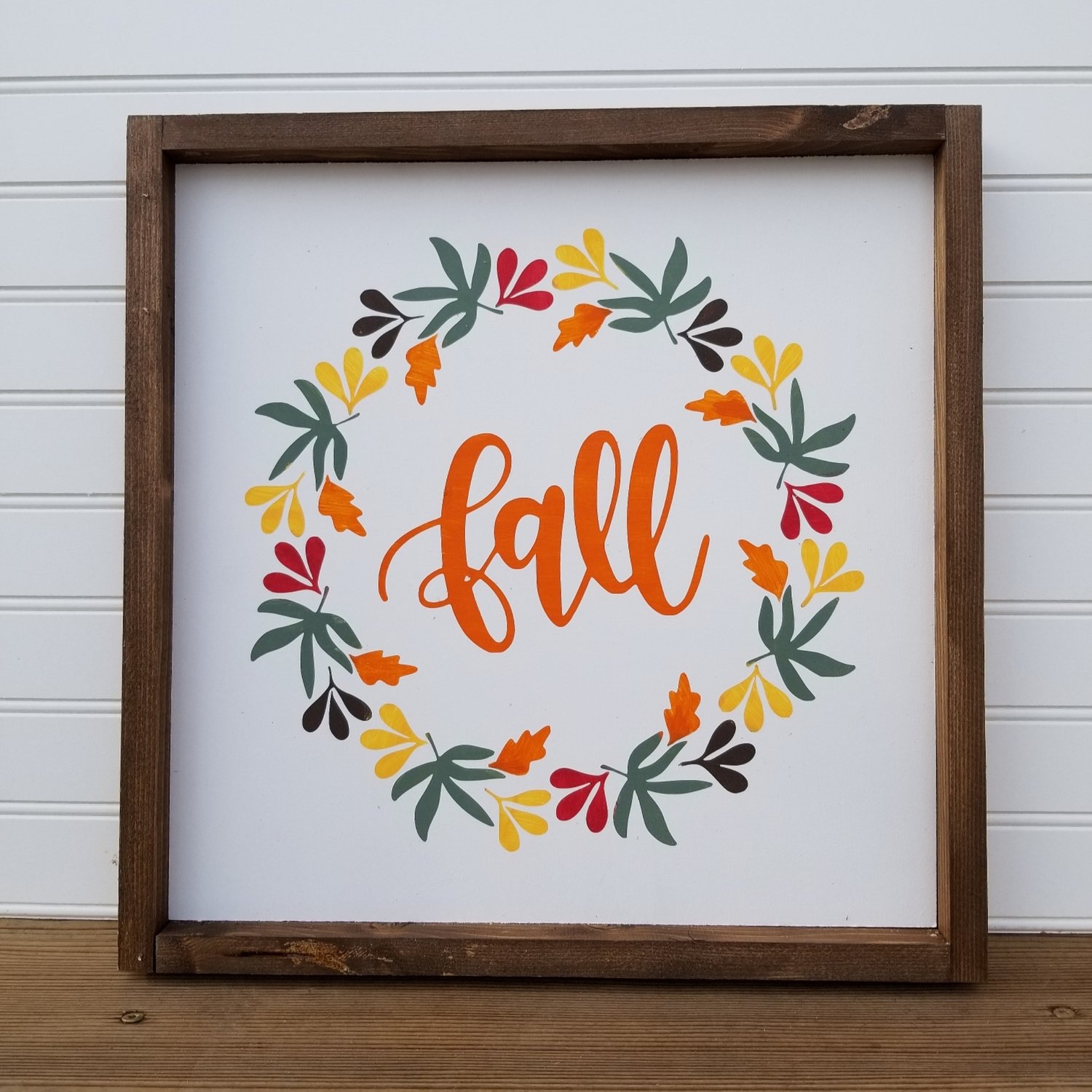 FALL WREATH SIGN (14 x 14&quot;)