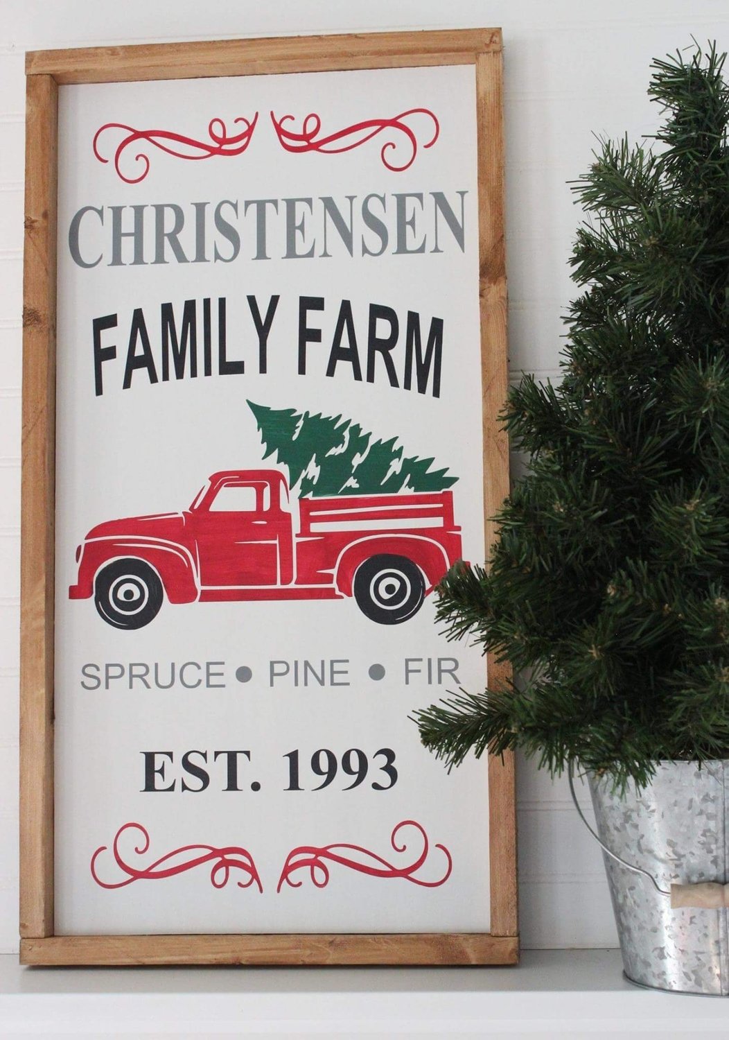 CHRISTMAS FARM TRUCK SIGN (12 x 24&quot;)-P
