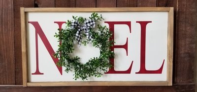 NOEL WITH WREATH(12 x 24")-L**