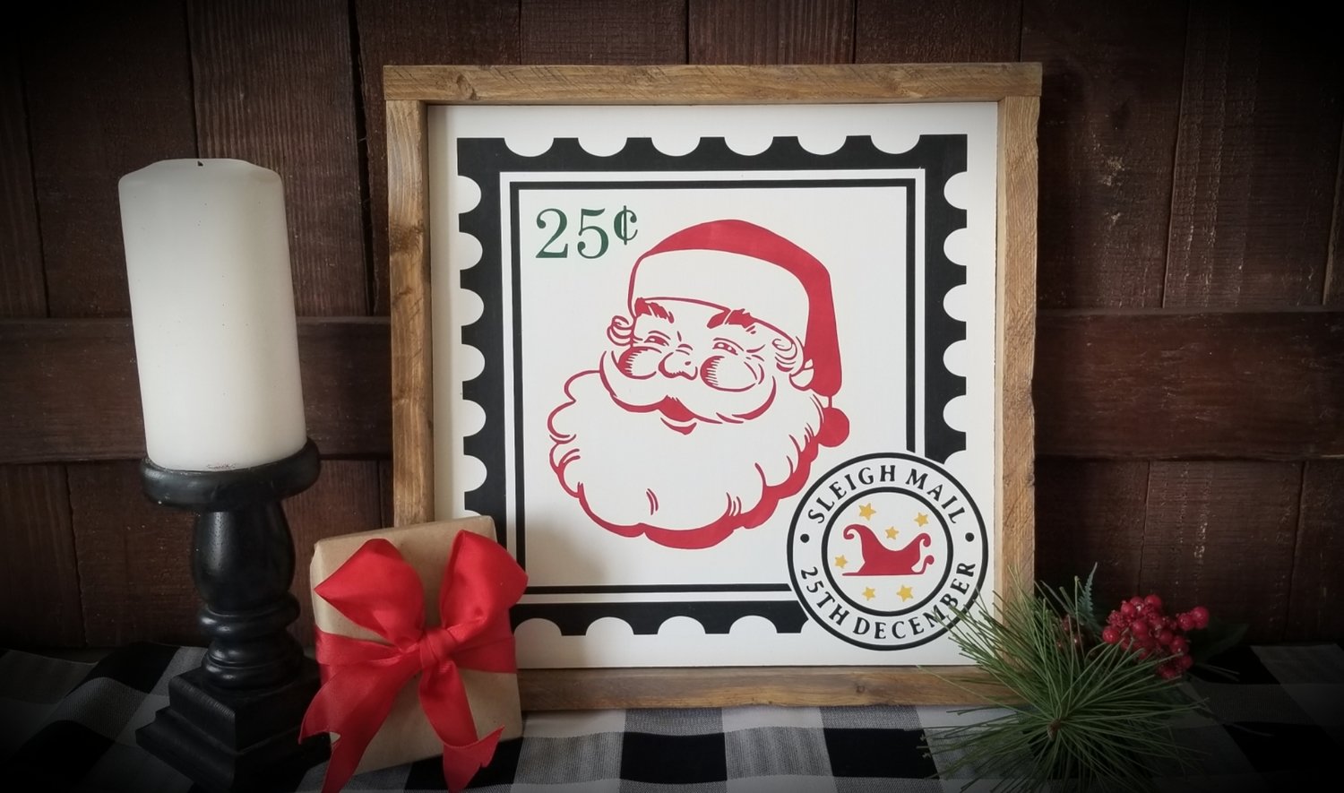 SANTA STAMP (12 x 12&quot;)