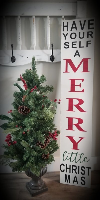 MERRY CHRISTMAS PORCH SIGN (10 x 48")-P*