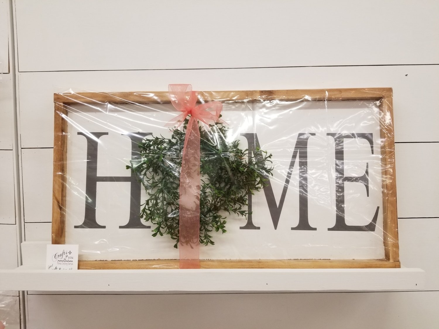 HOME WREATH SIGN (12 X 24&quot;)-L**
