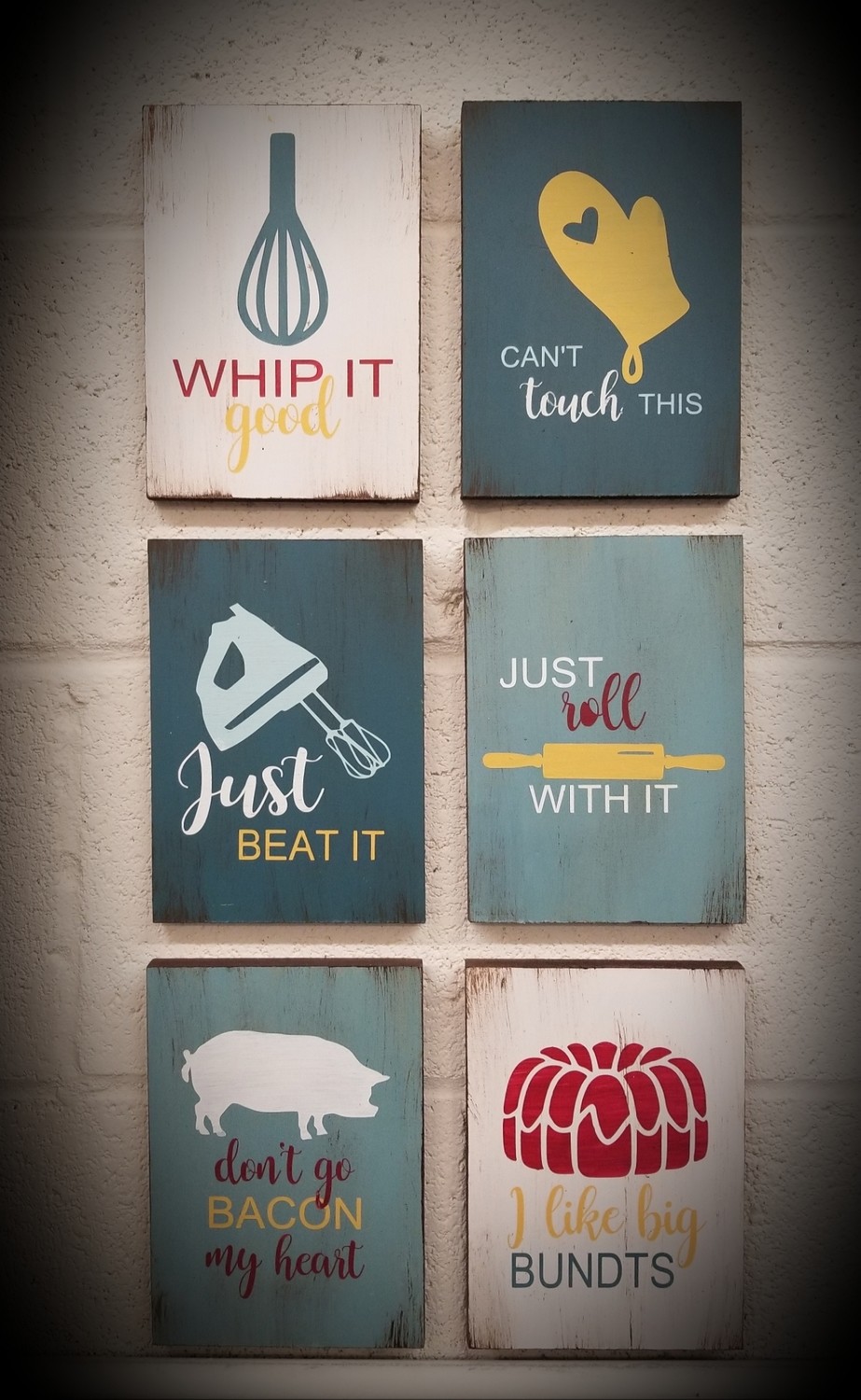 80&#39;s KITCHEN QUOTES SET OF 6 (5 x 7&quot;ea)-P*