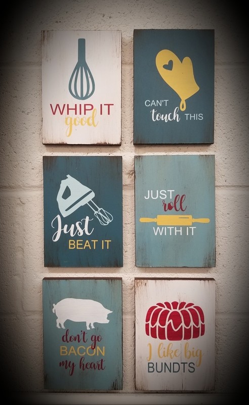 80&#39;s KITCHEN QUOTES SET OF 6 (5 x 7&quot;ea)-P*
