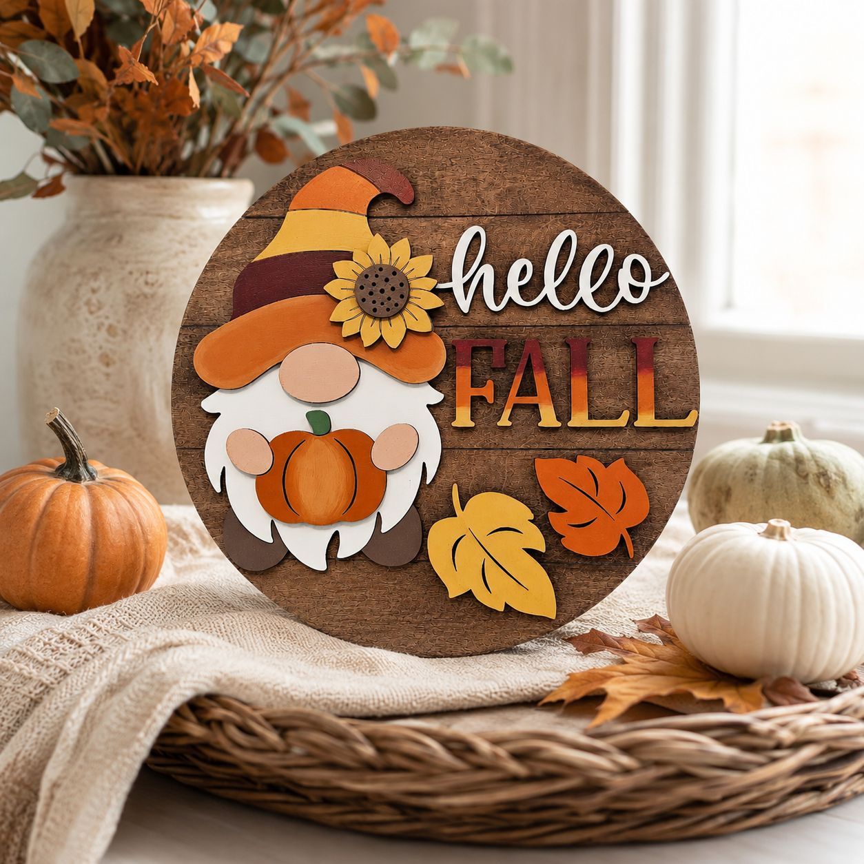 HELLO FALL GNOME ROUND KIT
