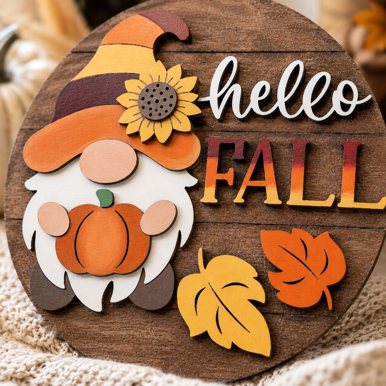 HELLO FALL GNOME ROUND KIT