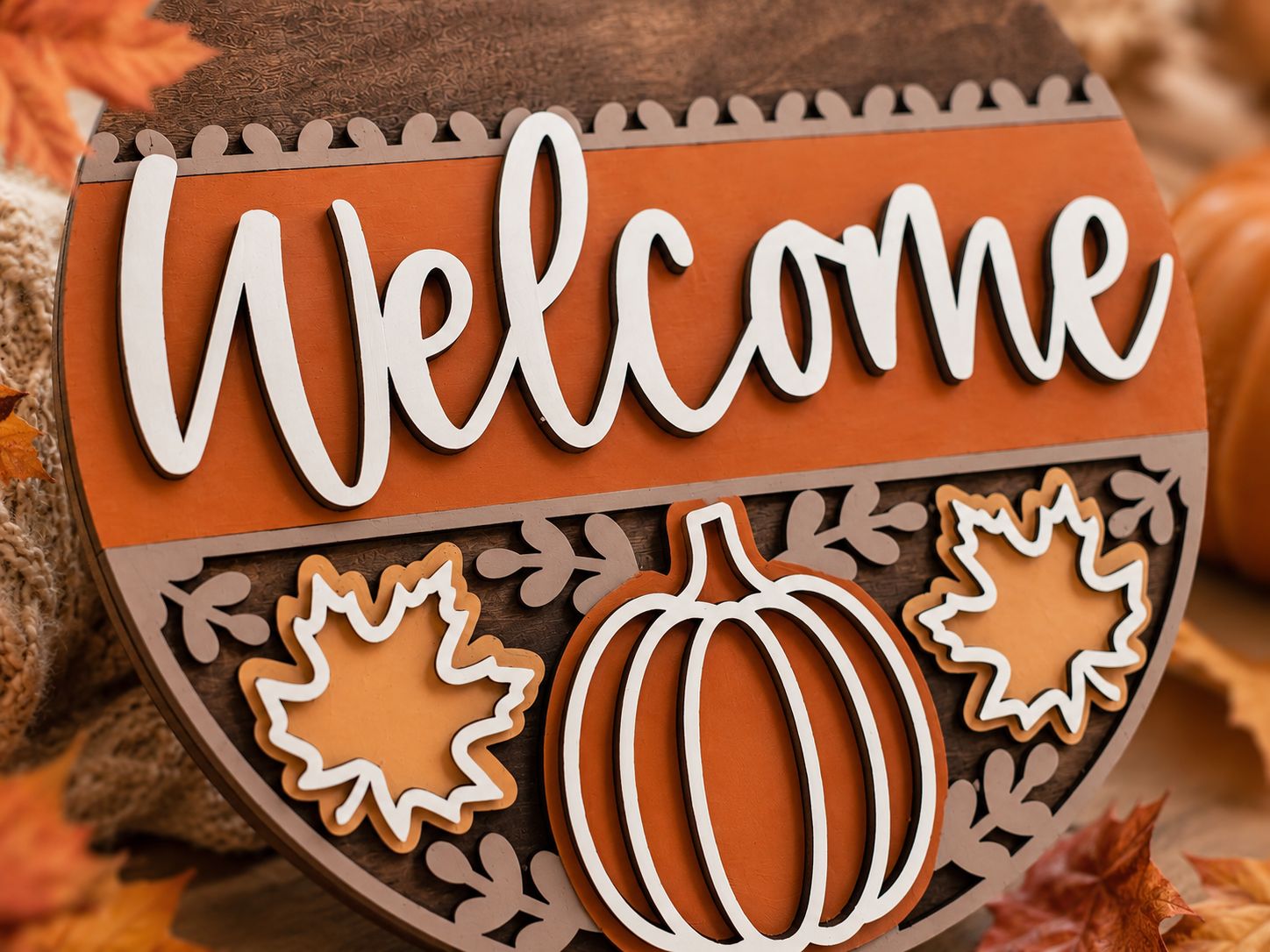 LAYERED PUMPKIN WELCOME ROUND KIT