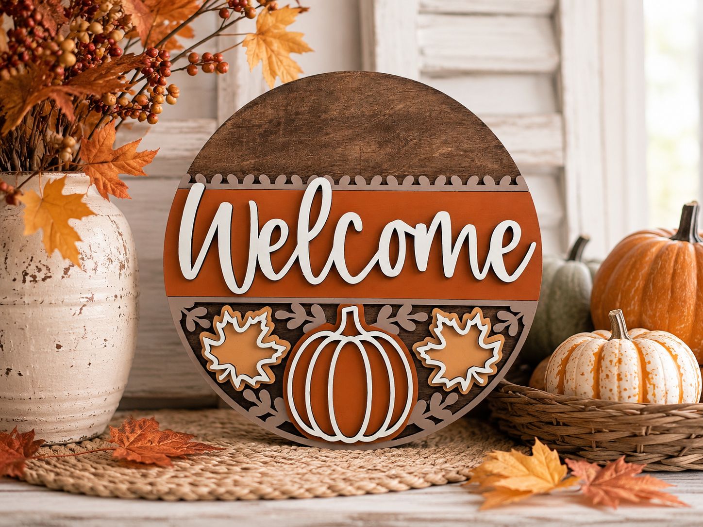 LAYERED PUMPKIN WELCOME ROUND KIT