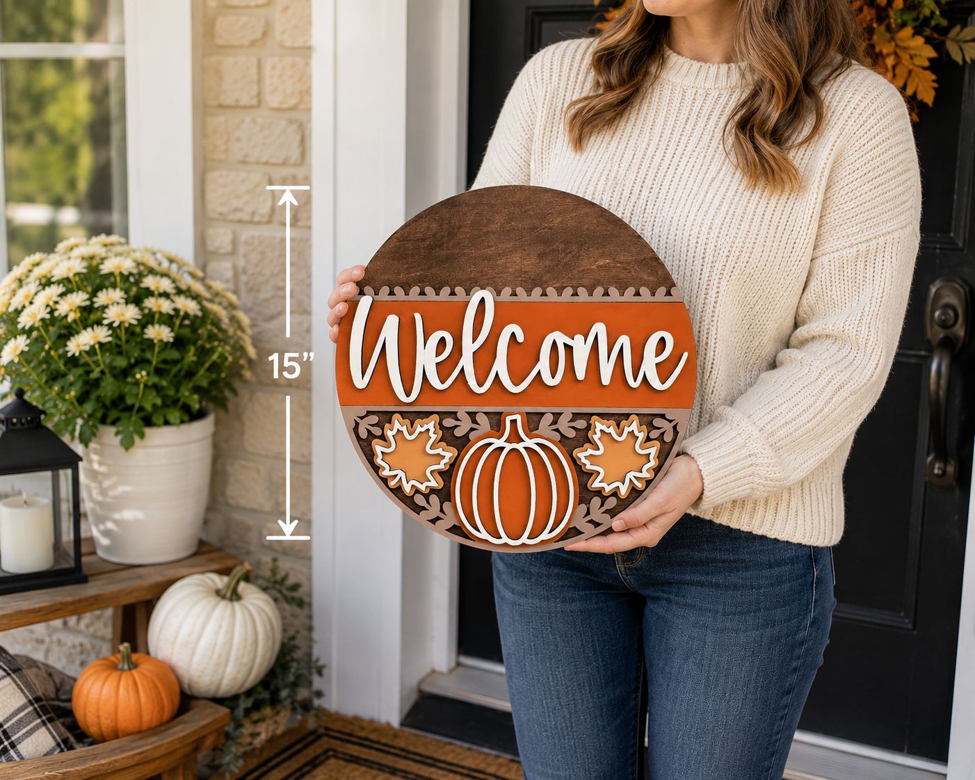 LAYERED PUMPKIN WELCOME ROUND KIT