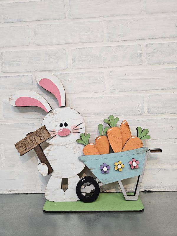 STANDING BUNNY WITH WHEELBARROW