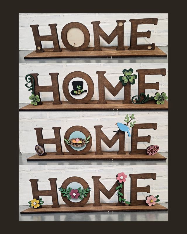 CHANGEABLE HOME SIGN WITH SPRING SET