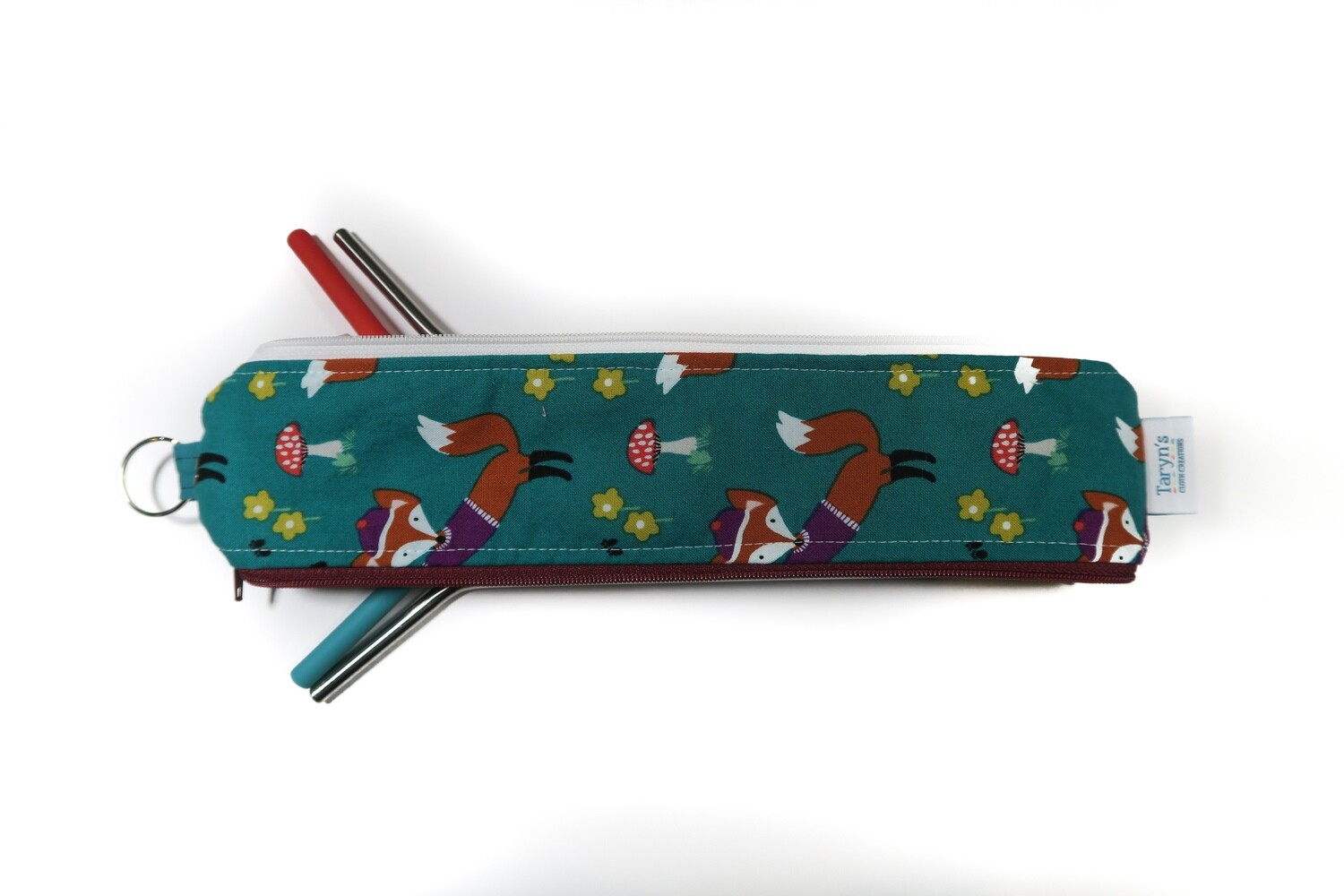 Reusable Straw Bag, Double sided -Fox