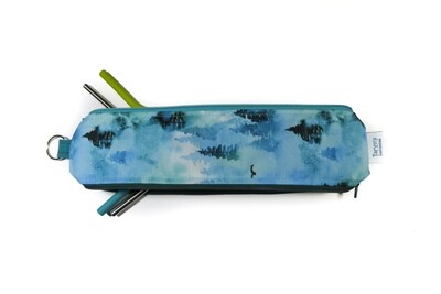 Reusable Straw Bag, double sided -Trees