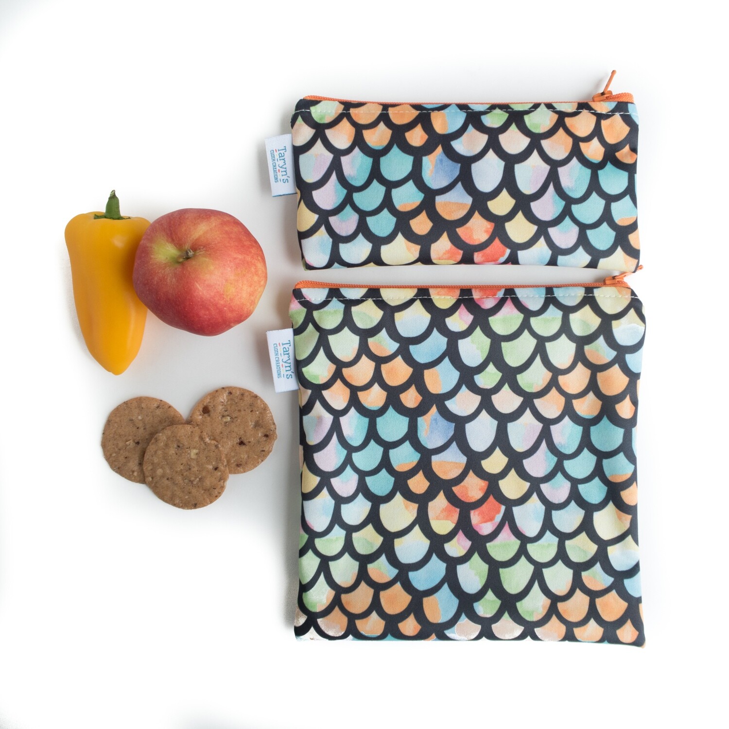 Reusable Snack and Sandwich Bag Set -Dragon Scales