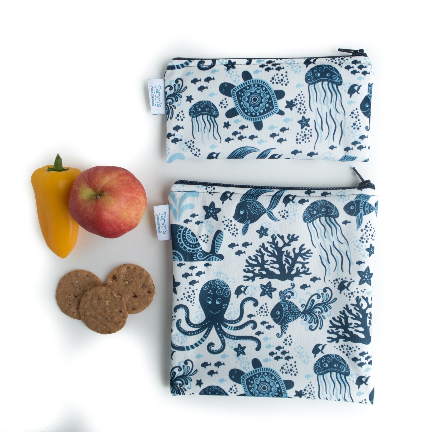Reusable Snack and Sandwich Bag Set -Ocean Creatures