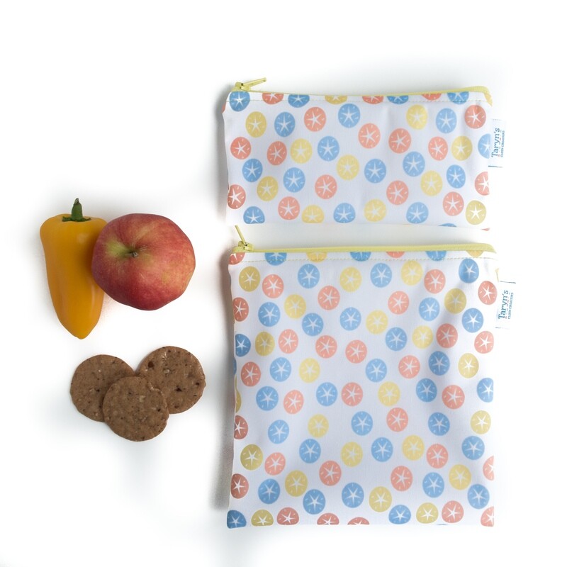 Reusable Snack and Sandwich Bag Set -Sand dollars