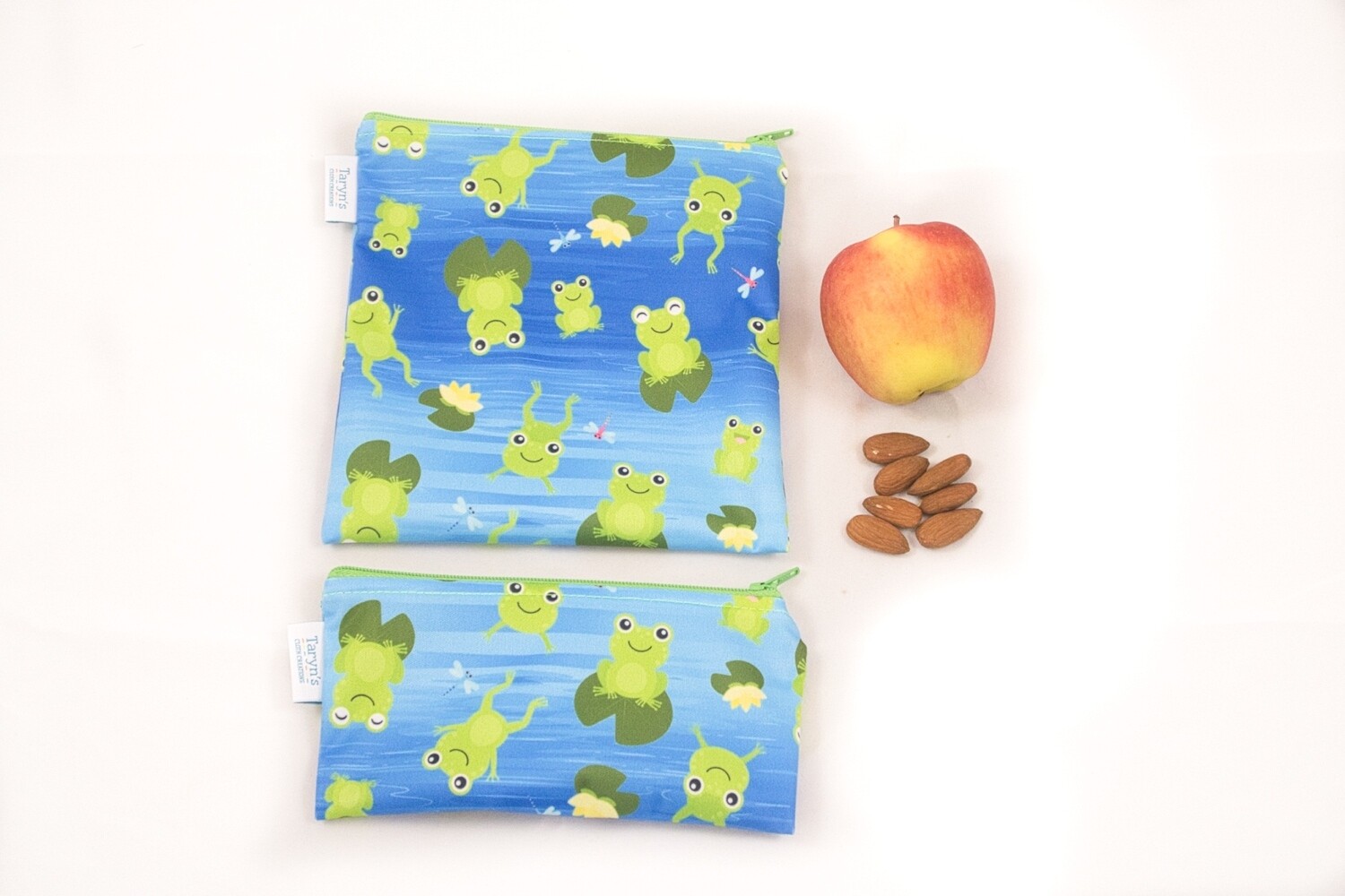 Reusable Snack and Sandwich Bag Set -Frogs