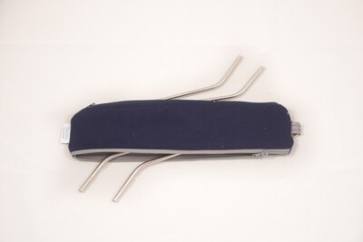 Reusable Straw Bag, Double sided -Navy