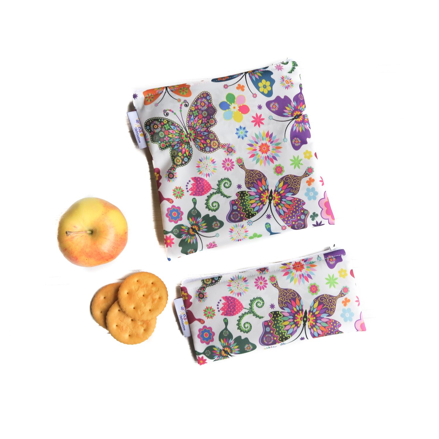 Reusable Snack and Sandwich Bag Set -Butterfly