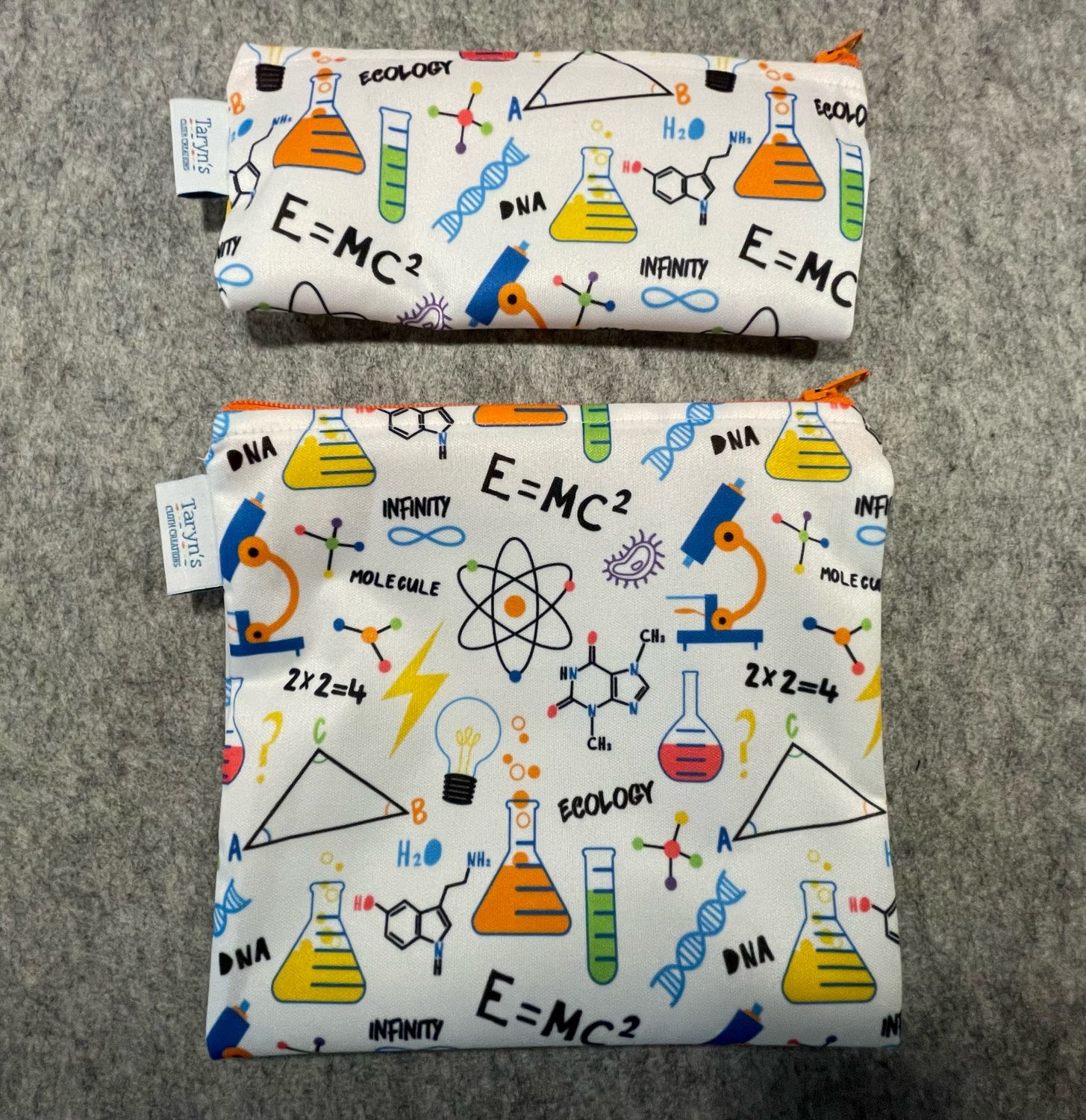 Reusable Snack and Sandwich Bag Set -Science