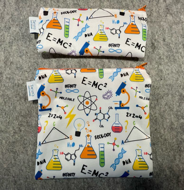 Reusable Snack and Sandwich Bag Set -Science Reusable Snack and Sandwich Bag Set -Science