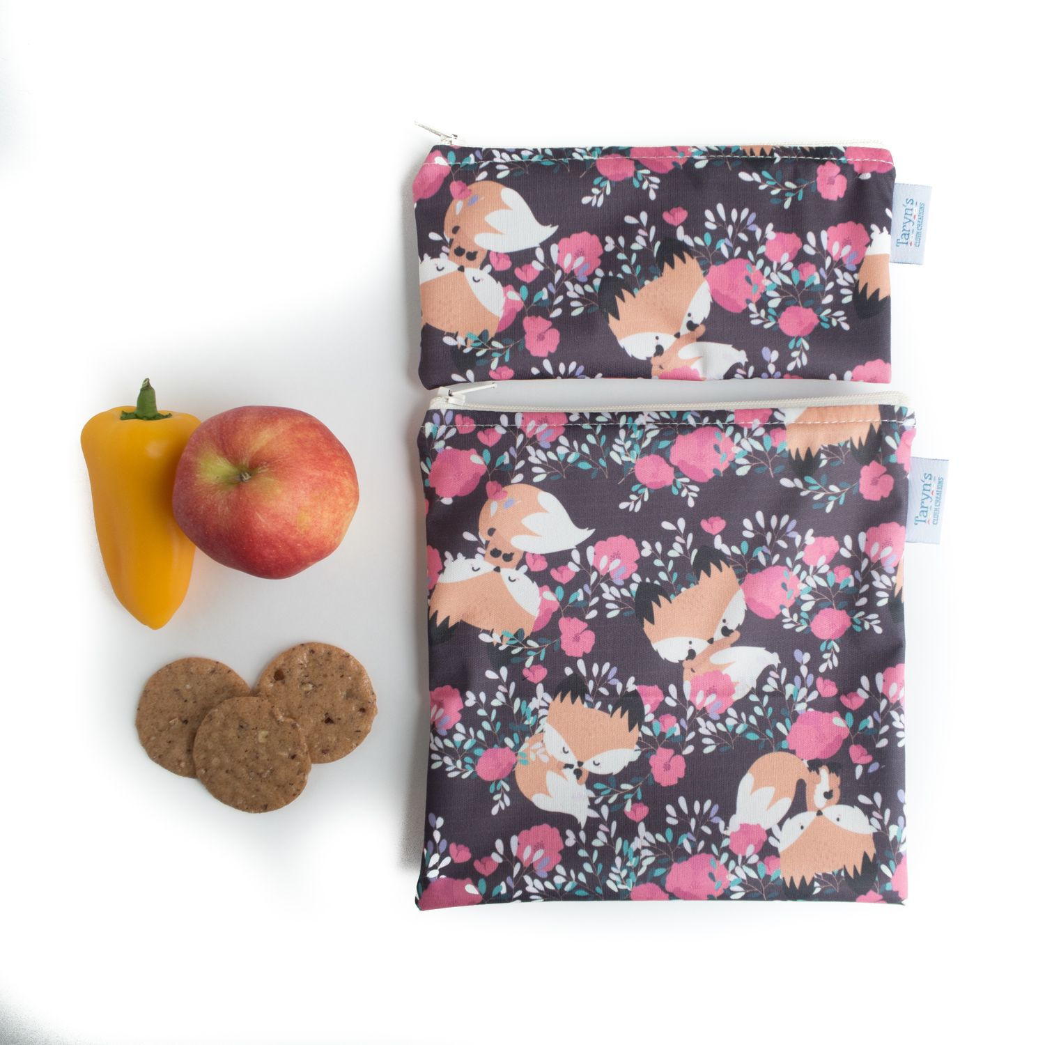 Reusable Snack and Sandwich Bag Set -Baby Fox