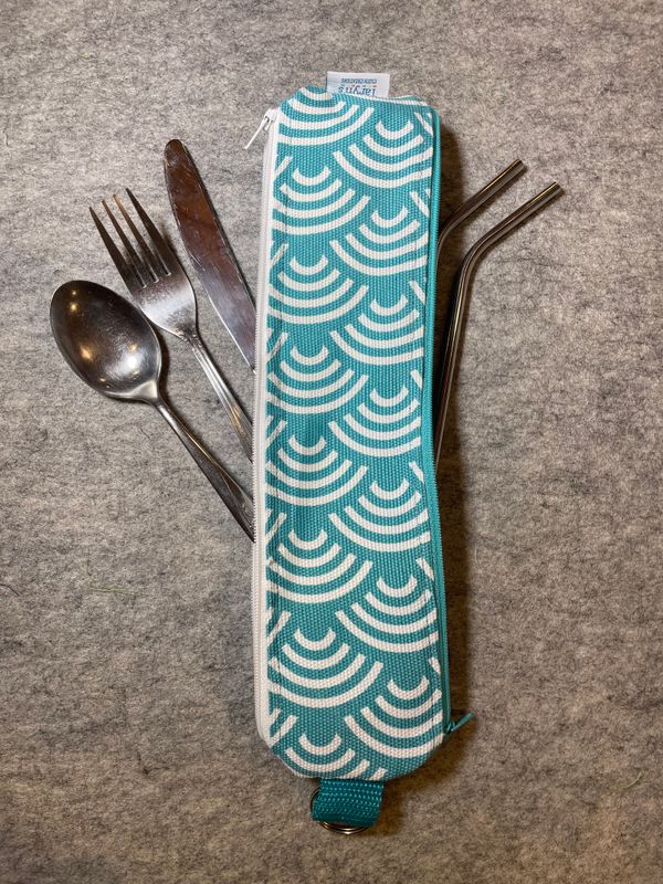 Reusable Straw Bag, double sided -Arcs