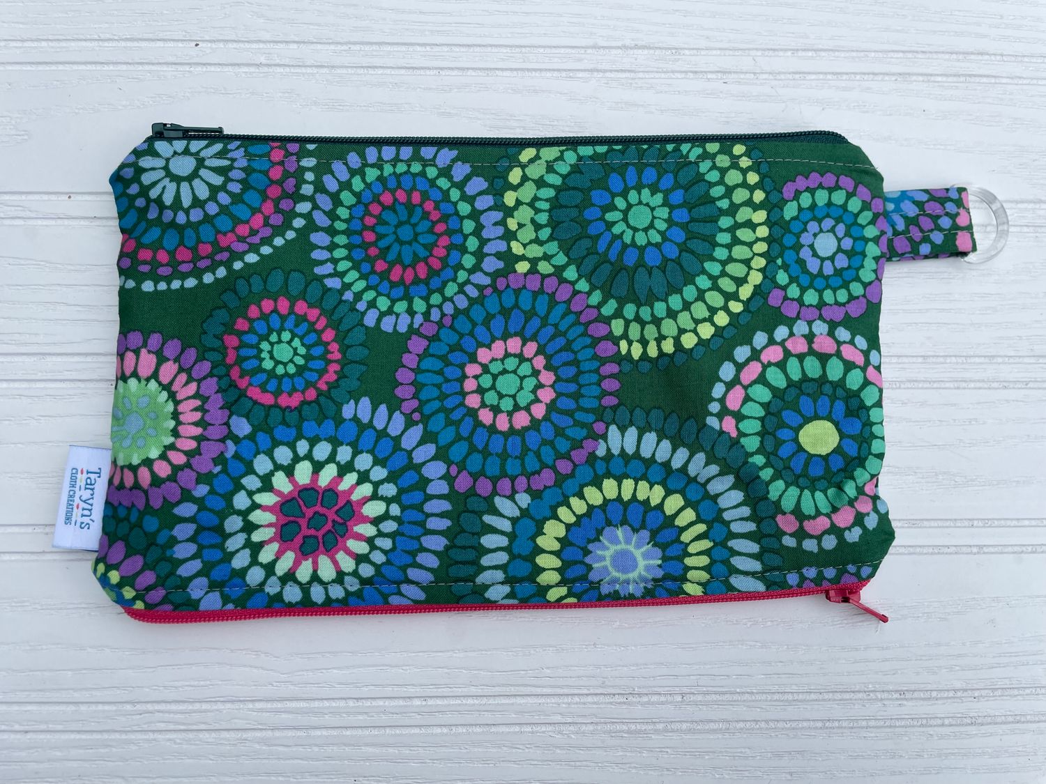 Small Double-sided Wet/dry Bag -Green Mandala