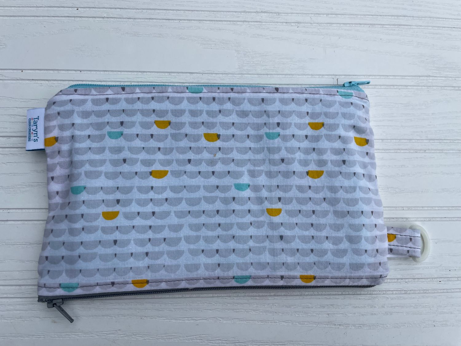 Small Double-sided Wet/dry Bag -Grey Semicircles